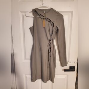 Skims One Shoulder Gray Dress